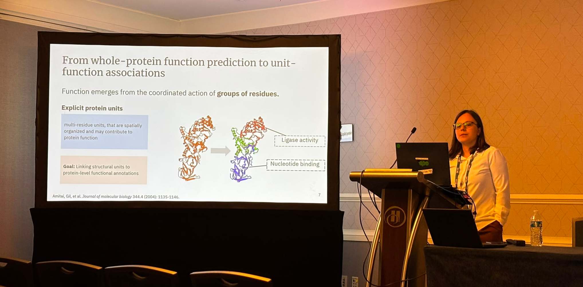 Gökçe Uludoğan presenting at ISMB 2026